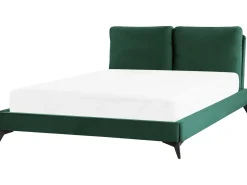 Sale Łóżko Welur MELLE 160 x 200 cm Szmaragdowy Łóżka Tapicerowane|Łóżka Podwójne