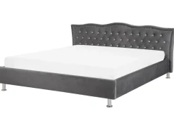 Best Łóżko Welur METZ 180 x 200 cm Ciemno Łóżka Tapicerowane|Łóżka Podwójne
