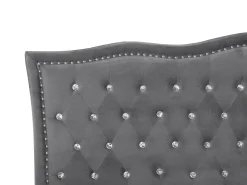 Best Łóżko Welur METZ 180 x 200 cm Ciemno Łóżka Tapicerowane|Łóżka Podwójne