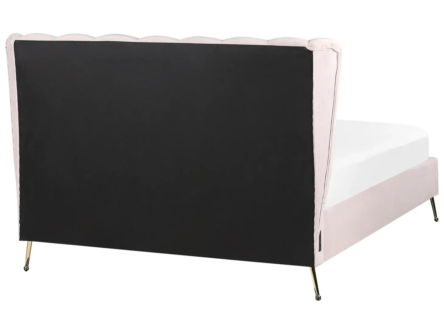 Łóżko Welur MIRIBEL 140 x 200 cm Pastelowy róż Łóżka Tapicerowane|Łóżka Podwójne
