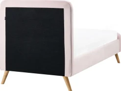 Hot Łóżko Welur RENNES 90 x 200 cm Pastelowy róż Łóżka Tapicerowane|Wszystkie Łóżka