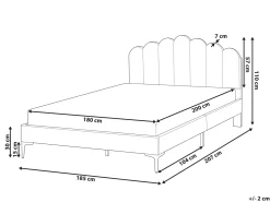 Hot Łóżko Welur SAUVIAN 180 x 200 cm Beżowoszary Łóżka Tapicerowane|Łóżka Podwójne