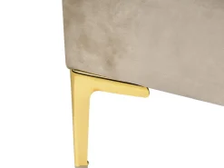 Hot Łóżko Welur SAUVIAN 180 x 200 cm Beżowoszary Łóżka Tapicerowane|Łóżka Podwójne
