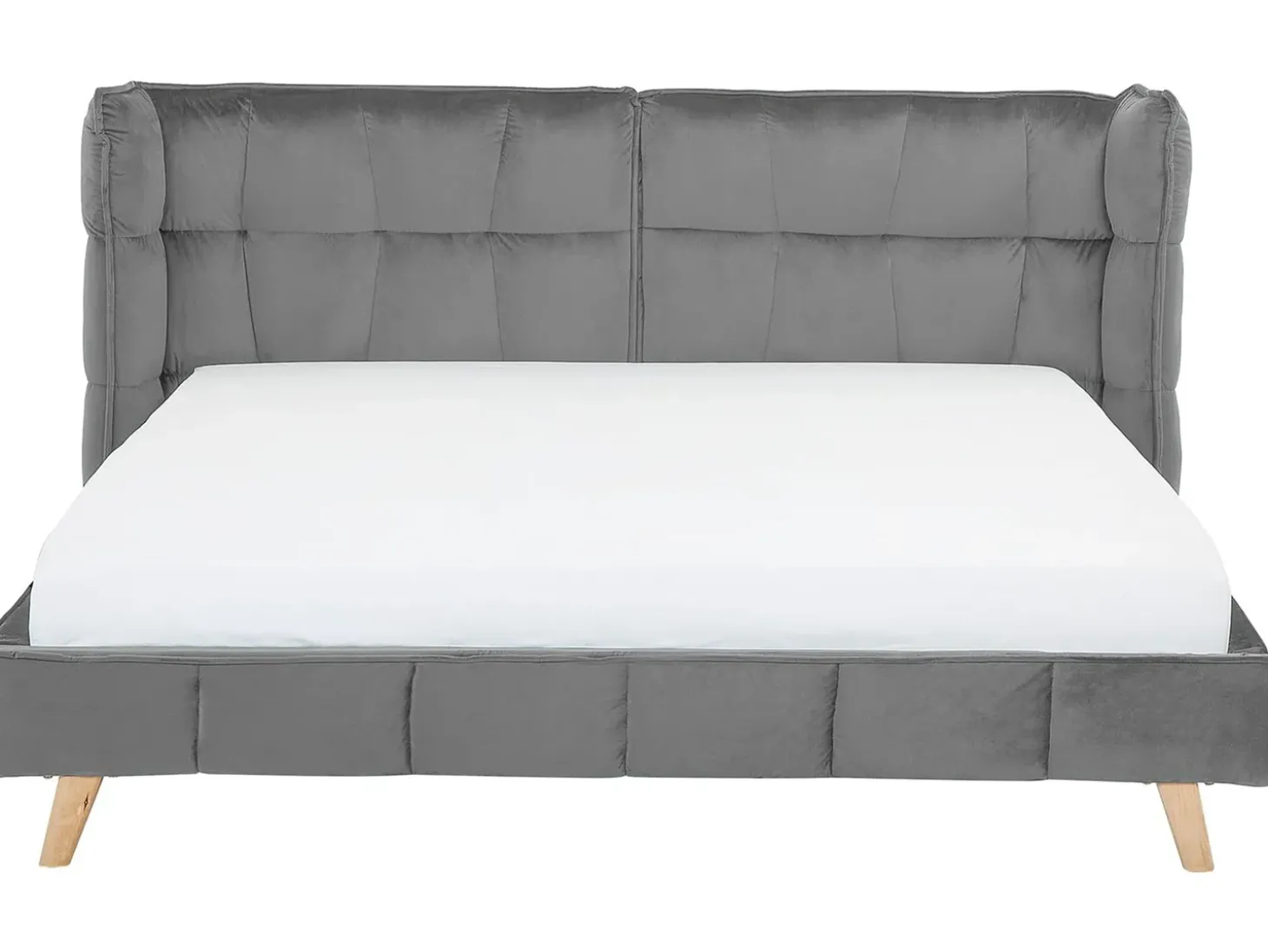 Discount Łóżko Welur SENLIS 180 x 200 cm Łóżka Tapicerowane|Łóżka Podwójne