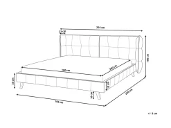 Discount Łóżko Welur SENLIS 180 x 200 cm Łóżka Tapicerowane|Łóżka Podwójne