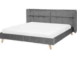 Discount Łóżko Welur SENLIS 180 x 200 cm Łóżka Tapicerowane|Łóżka Podwójne