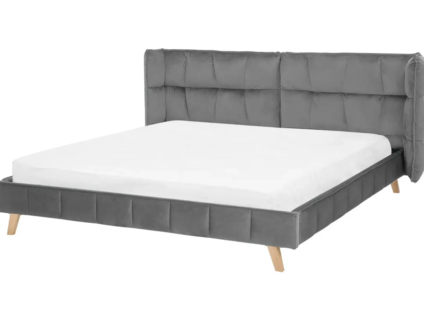 Discount Łóżko Welur SENLIS 180 x 200 cm Łóżka Tapicerowane|Łóżka Podwójne