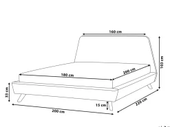 Hot Łóżko Welur VIENNE 180 x 200 cm Czarny Łóżka Tapicerowane|Łóżka Podwójne