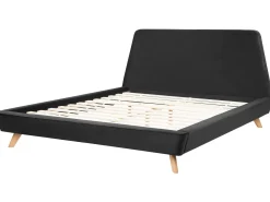 Hot Łóżko Welur VIENNE 180 x 200 cm Czarny Łóżka Tapicerowane|Łóżka Podwójne