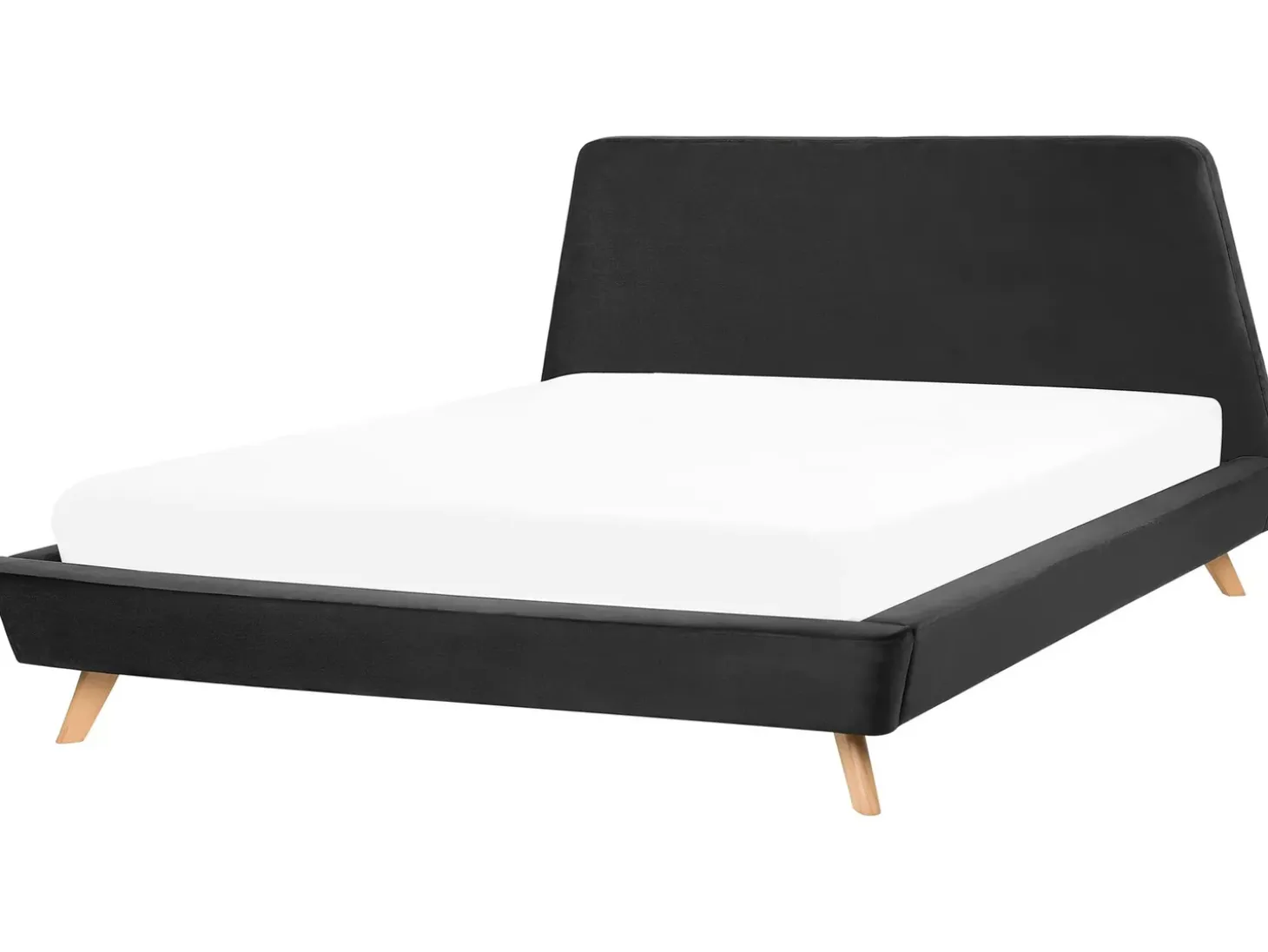 Hot Łóżko Welur VIENNE 180 x 200 cm Czarny Łóżka Tapicerowane|Łóżka Podwójne