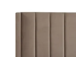 Łóżko Welur VILLETTE 180 x 200 cm Beżowoszary Łóżka Tapicerowane|Łóżka Podwójne