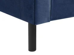 Discount Łóżko Welur VILLETTE 160 x 200 cm Granatowy Łóżka Tapicerowane|Łóżka Podwójne