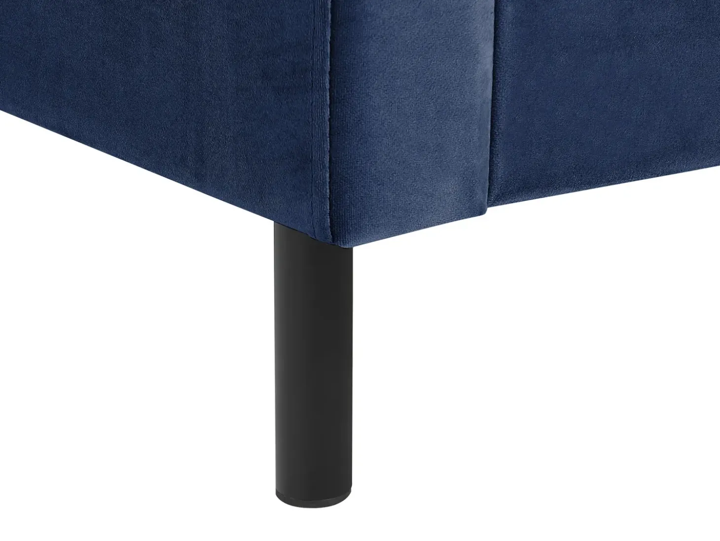 Discount Łóżko Welur VILLETTE 160 x 200 cm Granatowy Łóżka Tapicerowane|Łóżka Podwójne