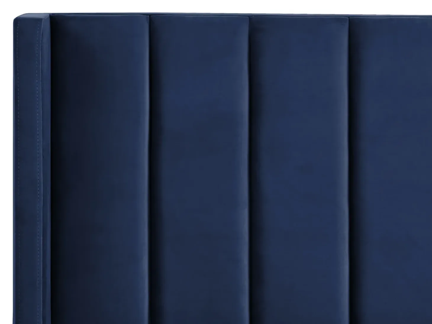 Discount Łóżko Welur VILLETTE 160 x 200 cm Granatowy Łóżka Tapicerowane|Łóżka Podwójne