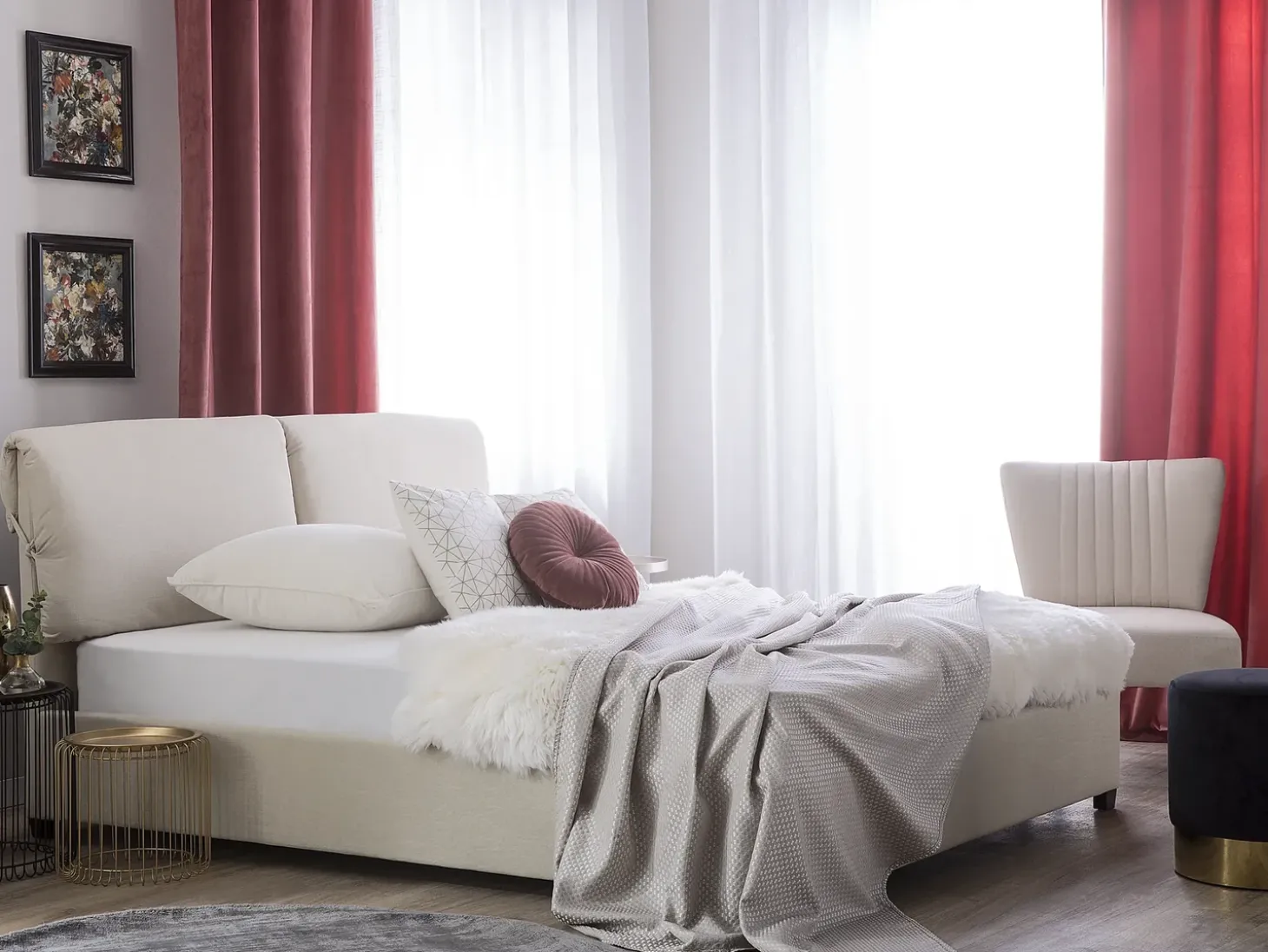 New BELFORT 180 x 200 cm Jasnobeżowy Łóżka Wodne|Łóżka Podwójne