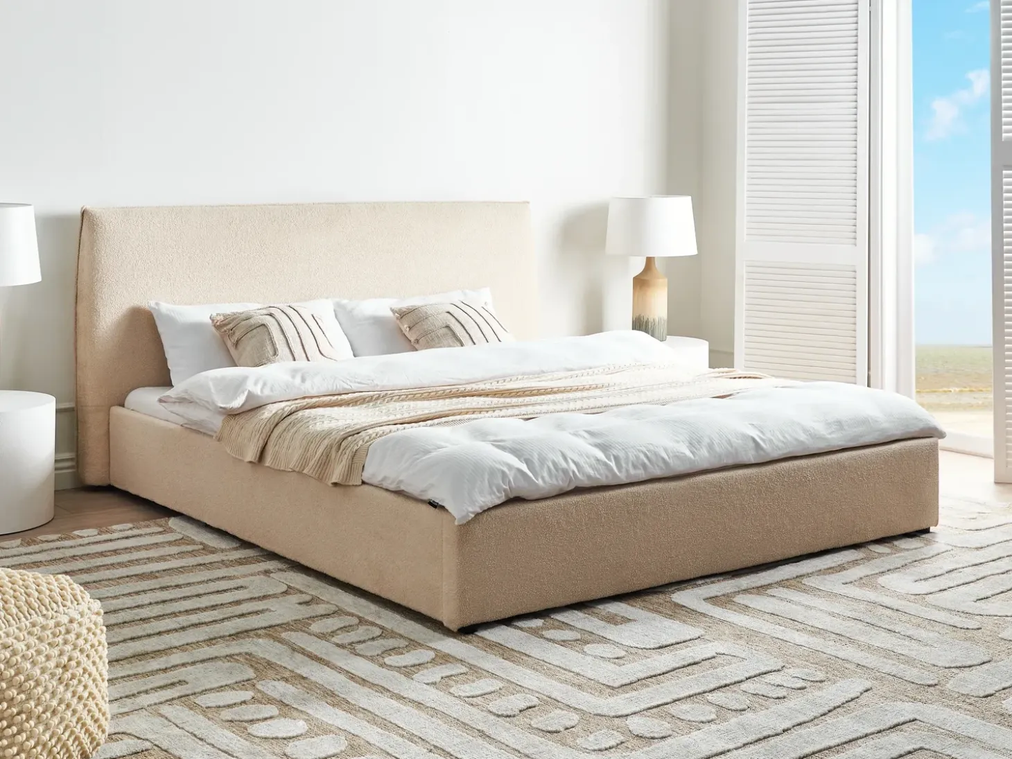 Clearance Boucle LAVAUR 180 x 200 cm Łóżka Wodne|Łóżka Podwójne
