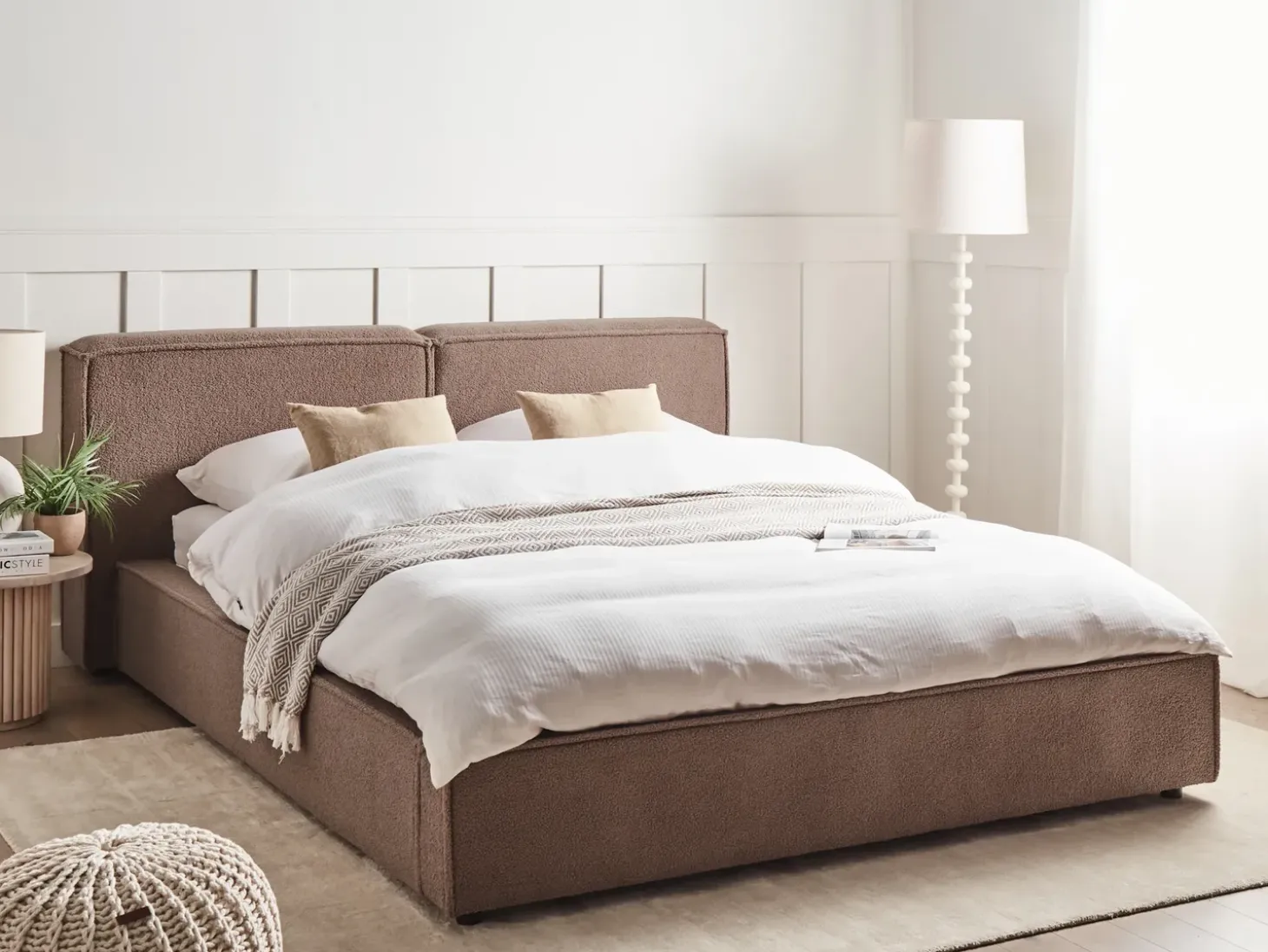Discount Boucle LINARDS 180 x 200 cm Łóżka Wodne|Łóżka Podwójne