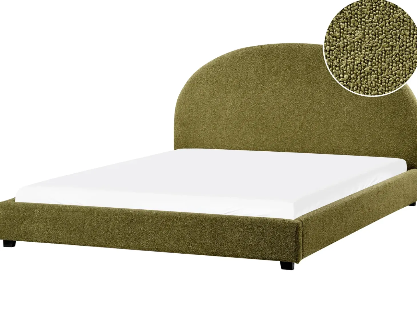 Discount Boucle VAUCLUSE 180 x 200 cm Oliwkowy Łóżka Wodne|Łóżka Podwójne