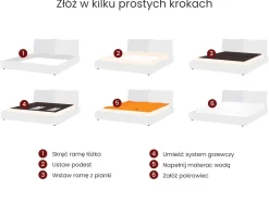 Clearance Boucle ZEN 180 x 200 cm Jesion brązowy Łóżka Wodne|Łóżka Podwójne
