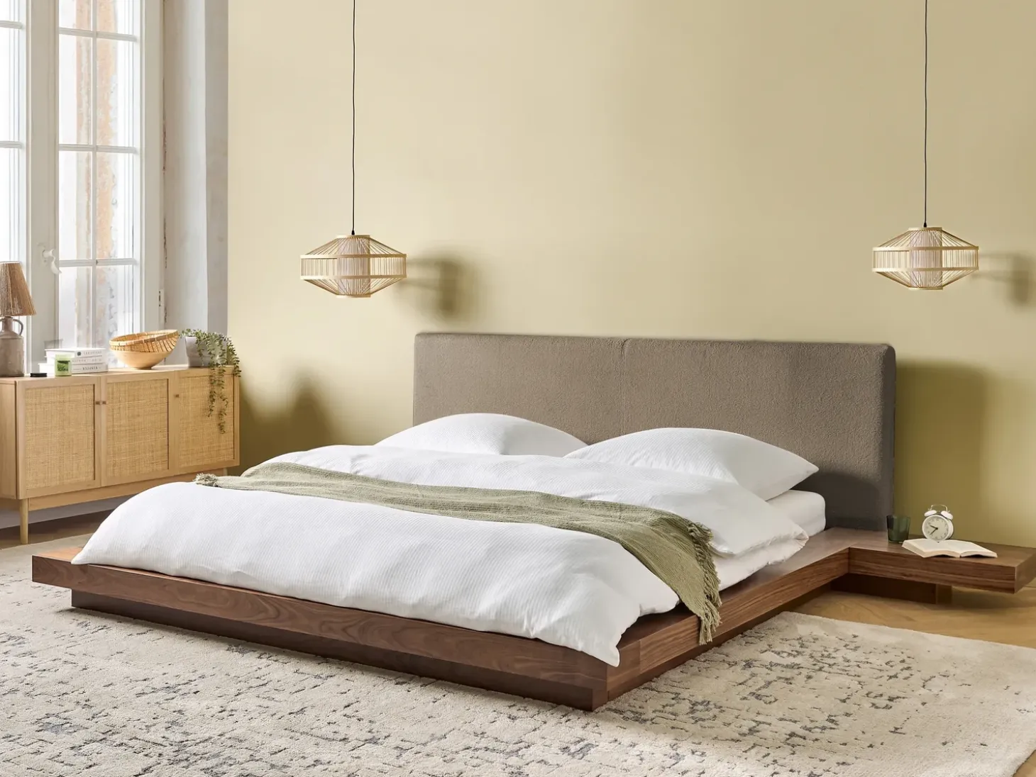 Outlet Boucle ZEN 180 x 200 cm Jesion brązowy Łóżka Wodne|Łóżka Podwójne