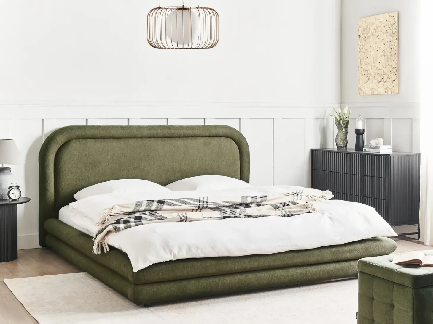 Online Len syntetyczny LAVARDENS 180 x 200 cm Zielony Łóżka Wodne|Łóżka Podwójne
