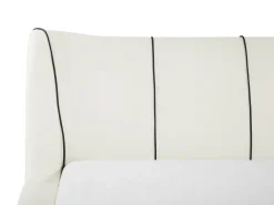 Łóżko wodne Skóra naturalna NANTES 140 x 200 cm Złamana biel Łóżka Wodne|Łóżka Podwójne