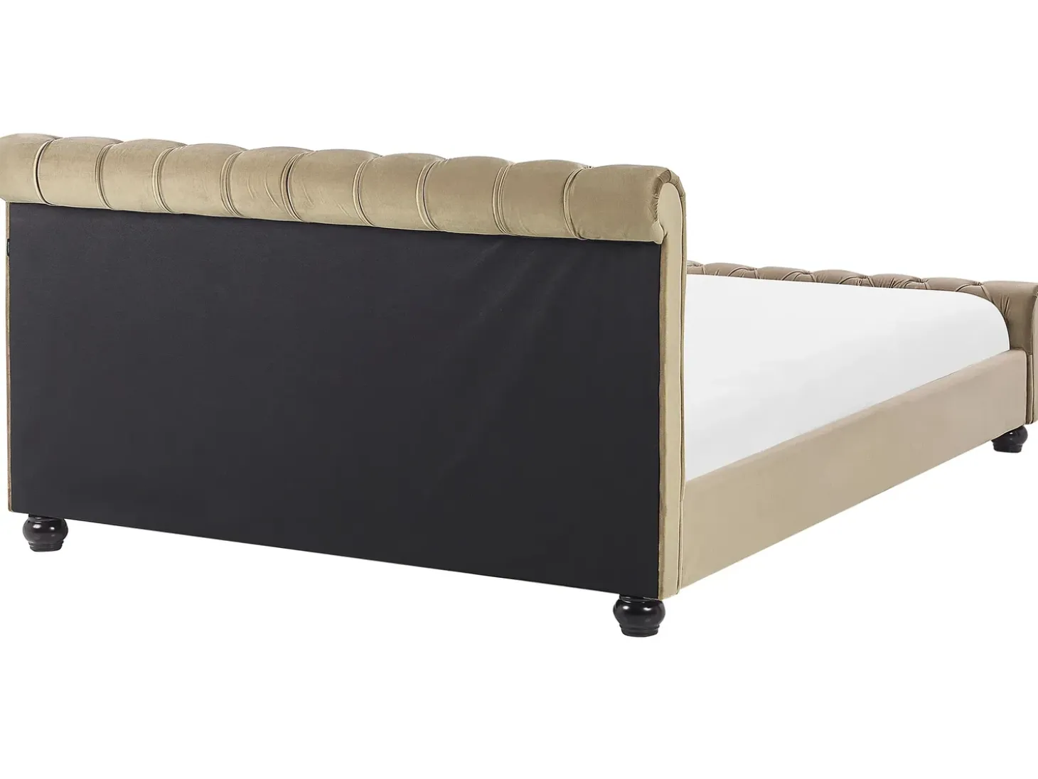 Outlet Welur AVALLON 180 x 200 cm Beżowy Łóżka Wodne|Łóżka Podwójne