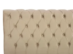 Outlet Welur AVALLON 180 x 200 cm Beżowy Łóżka Wodne|Łóżka Podwójne