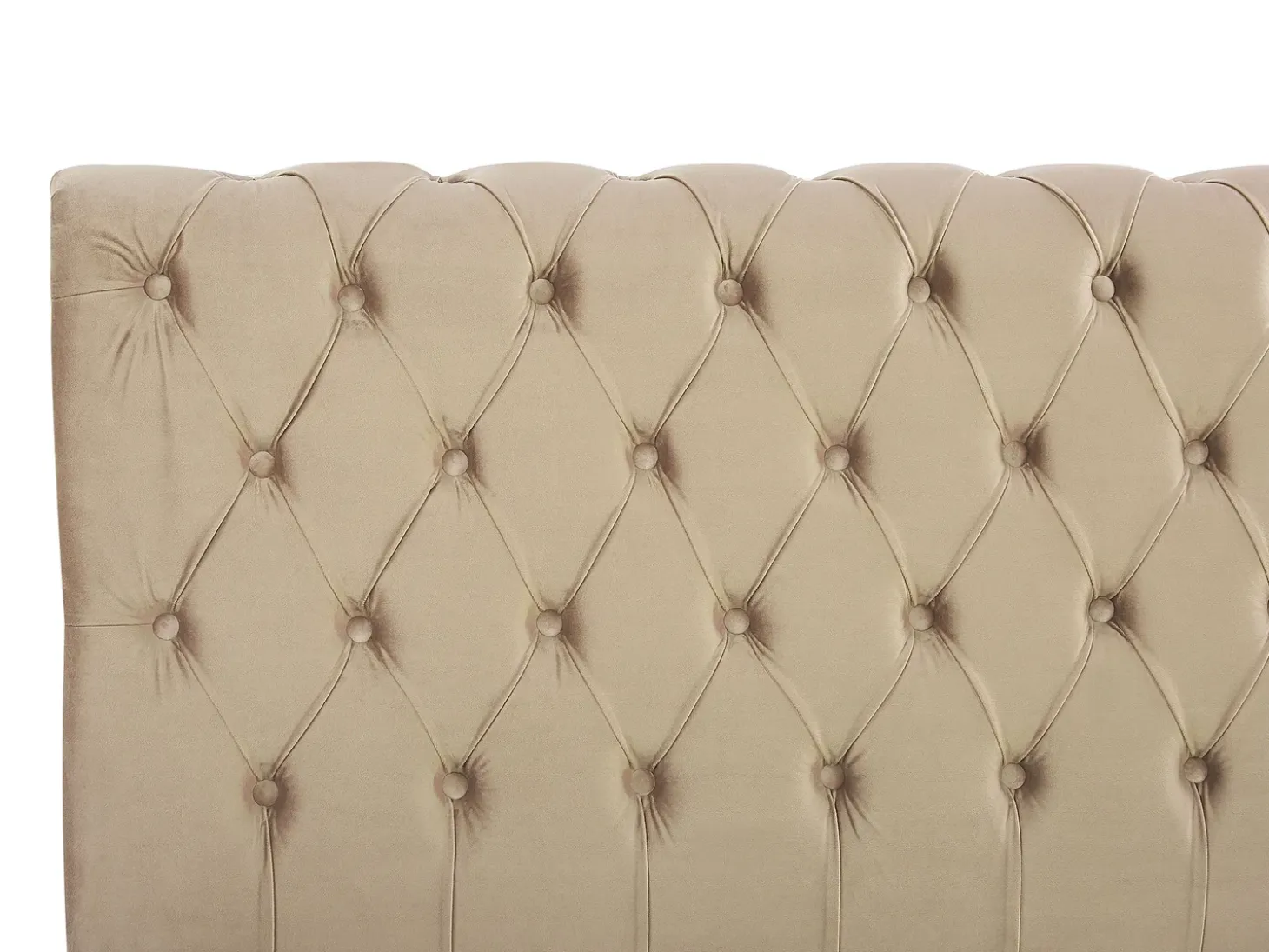 Outlet Welur AVALLON 180 x 200 cm Beżowy Łóżka Wodne|Łóżka Podwójne
