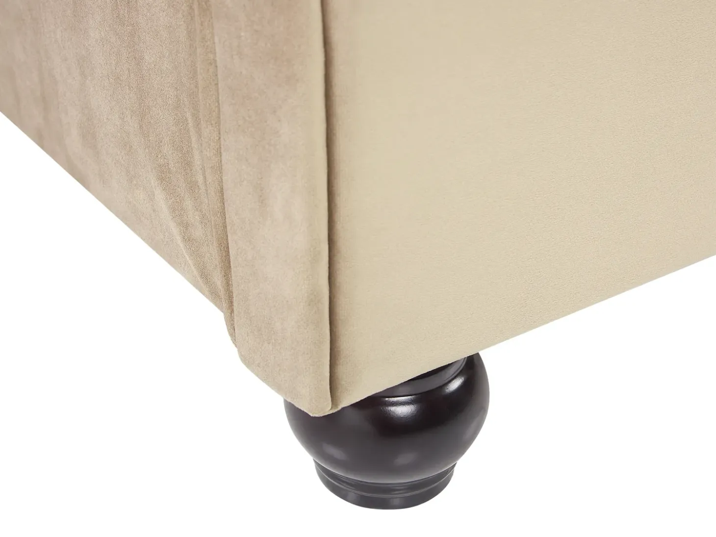 Outlet Welur AVALLON 180 x 200 cm Beżowy Łóżka Wodne|Łóżka Podwójne