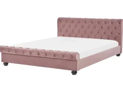 Clearance Welur AVALLON 180 x 200 cm Różowy Łóżka Wodne|Łóżka Podwójne