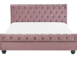 Clearance Welur AVALLON 180 x 200 cm Różowy Łóżka Wodne|Łóżka Podwójne