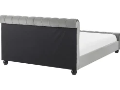Clearance Welur AVALLON 180 x 200 cm Szary Łóżka Wodne|Łóżka Podwójne