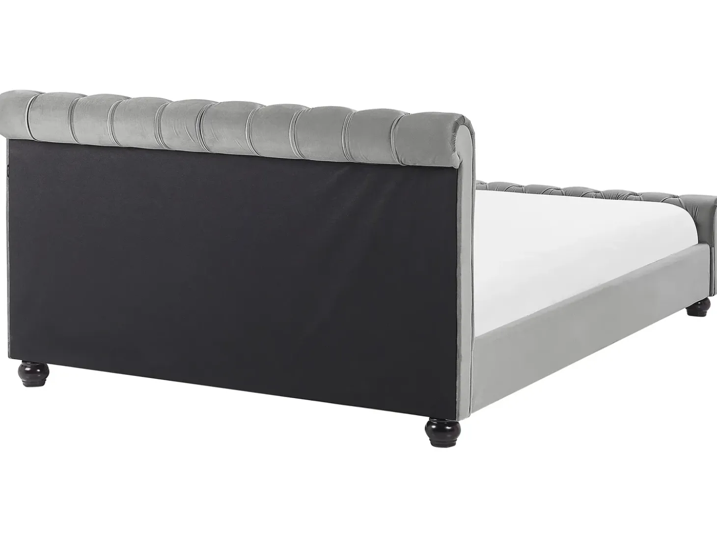 Clearance Welur AVALLON 180 x 200 cm Szary Łóżka Wodne|Łóżka Podwójne