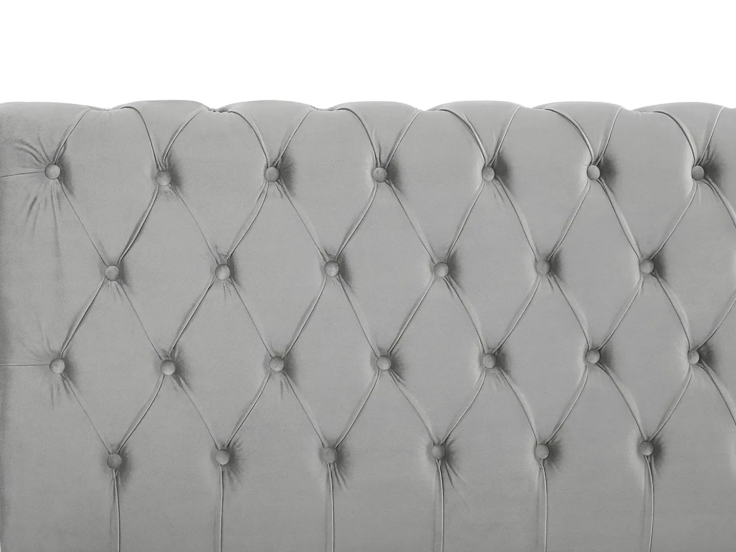 Clearance Welur AVALLON 180 x 200 cm Szary Łóżka Wodne|Łóżka Podwójne