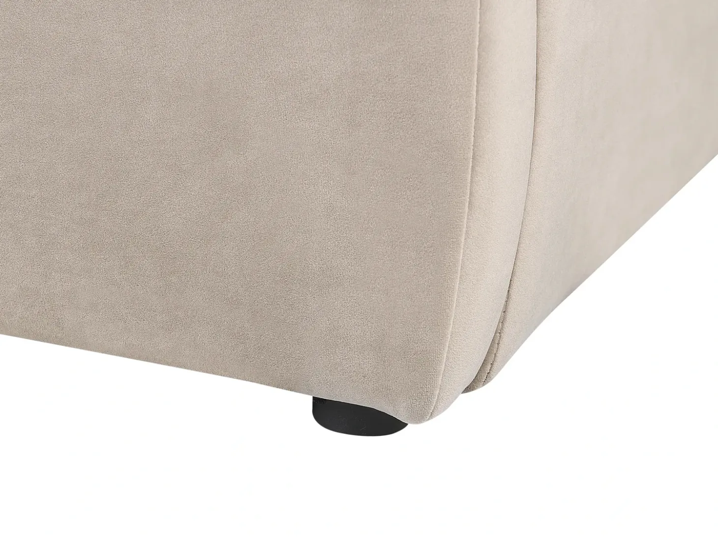 Clearance Welur BAJONNA 160 x 200 cm Beżowoszary Łóżka Wodne|Łóżka Tapicerowane