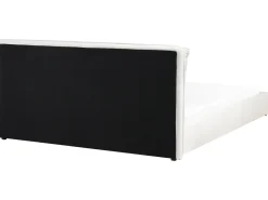Clearance Welur BAJONNA 180 x 200 cm Złamana biel Łóżka Wodne|Łóżka Tapicerowane