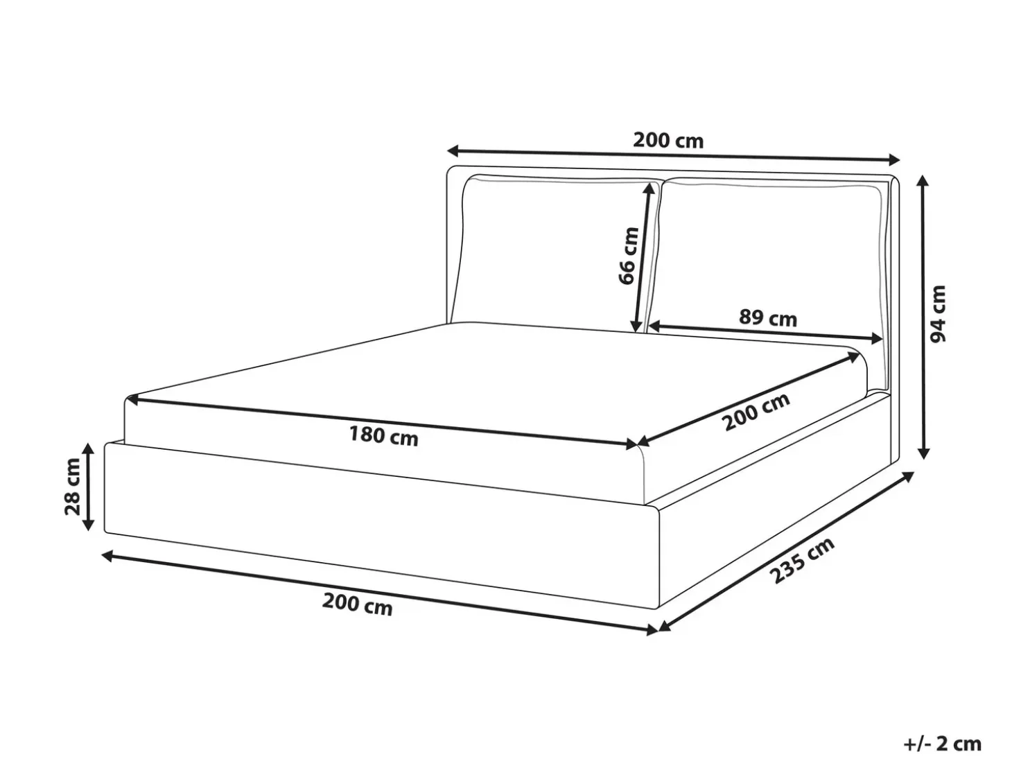 Clearance Welur BAJONNA 180 x 200 cm Złamana biel Łóżka Wodne|Łóżka Tapicerowane