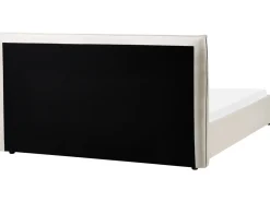 New Welur LAVAUR 160 x 200 cm Beżowoszary Łóżka Wodne|Łóżka Podwójne