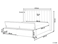 Outlet NOYERS Welur 180 x 200 cm Łóżka Z Pojemnikiem|Łóżka Wodne