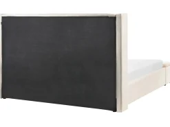 Outlet NOYERS Welur Złamana biel 180 x 200 cm Łóżka Z Pojemnikiem|Łóżka Wodne