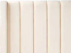 Outlet NOYERS Welur Złamana biel 180 x 200 cm Łóżka Z Pojemnikiem|Łóżka Wodne