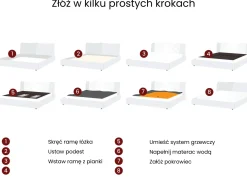 Online Łóżko wodne z oświetleniem LED Skóra naturalna NANTES 140 x 200 cm Złamana biel Łóżka Wodne|Łóżka Podwójne