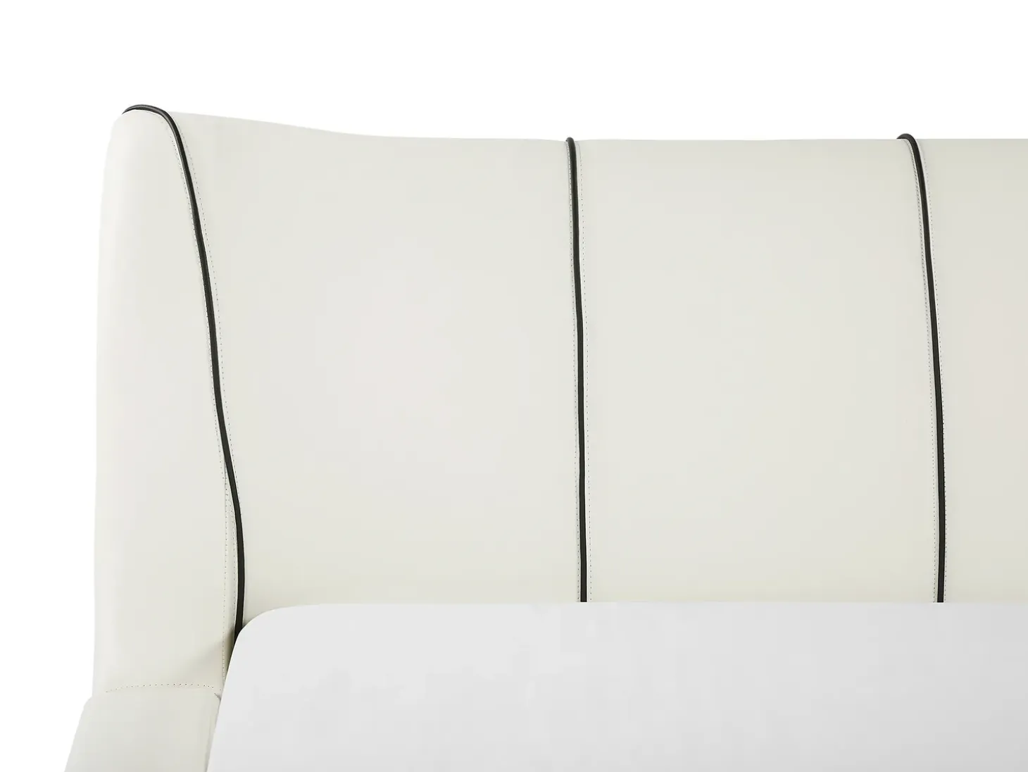 Online Łóżko wodne z oświetleniem LED Skóra naturalna NANTES 140 x 200 cm Złamana biel Łóżka Wodne|Łóżka Podwójne