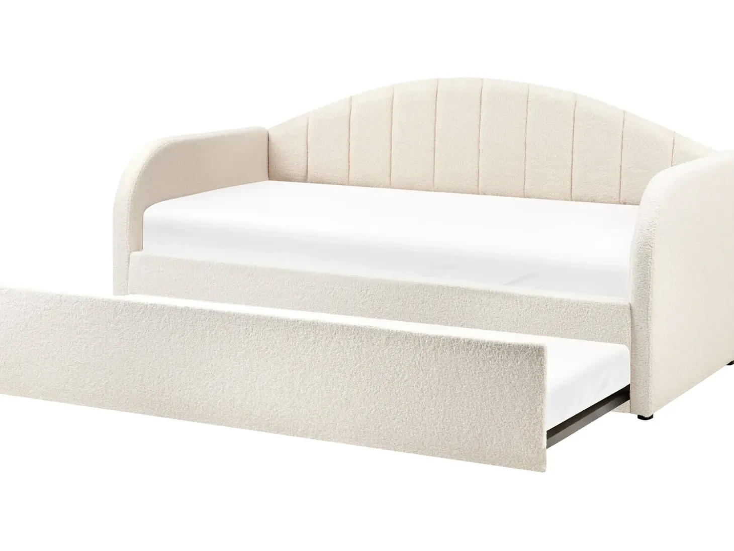 Discount Łóżko wysuwane Boucle EYBURIE 90 x 200 cm Jasno Łóżka Wysuwane I Dzienne|Wszystkie Łóżka