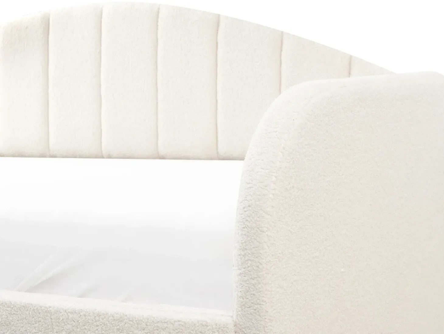 Discount Łóżko wysuwane Boucle EYBURIE 90 x 200 cm Jasno Łóżka Wysuwane I Dzienne|Wszystkie Łóżka