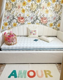 Discount Łóżko wysuwane Boucle EYBURIE 90 x 200 cm Jasno Łóżka Wysuwane I Dzienne|Wszystkie Łóżka