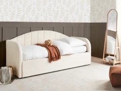 Discount Łóżko wysuwane Boucle EYBURIE 90 x 200 cm Jasno Łóżka Wysuwane I Dzienne|Wszystkie Łóżka
