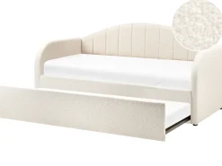 Discount Łóżko wysuwane Boucle EYBURIE 90 x 200 cm Jasno Łóżka Wysuwane I Dzienne|Wszystkie Łóżka