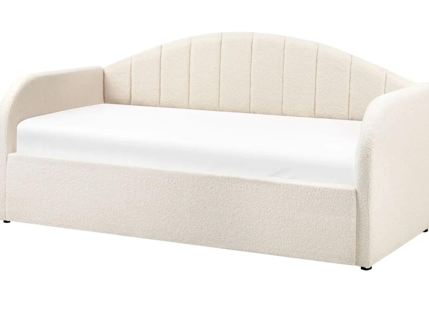 Discount Łóżko wysuwane Boucle EYBURIE 90 x 200 cm Jasno Łóżka Wysuwane I Dzienne|Wszystkie Łóżka